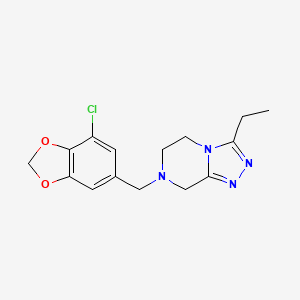 molecular formula C15H17ClN4O2 B7573954 7-[(7-chloro-1,3-benzodioxol-5-yl)methyl]-3-ethyl-6,8-dihydro-5H-[1,2,4]triazolo[4,3-a]pyrazine 