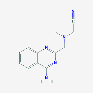 molecular formula C12H13N5 B7573961 2-[(4-Aminoquinazolin-2-yl)methyl-methylamino]acetonitrile 