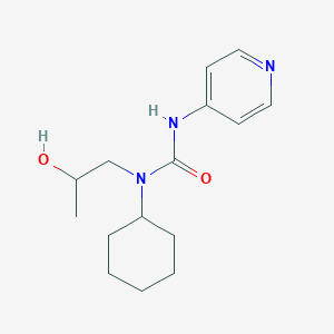 molecular formula C15H23N3O2 B7574015 1-Cyclohexyl-1-(2-hydroxypropyl)-3-pyridin-4-ylurea 