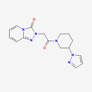 molecular formula C16H18N6O2 B7574030 2-[2-Oxo-2-(3-pyrazol-1-ylpiperidin-1-yl)ethyl]-[1,2,4]triazolo[4,3-a]pyridin-3-one 