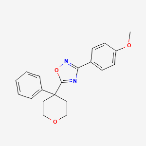 molecular formula C20H20N2O3 B7574032 3-(4-Methoxyphenyl)-5-(4-phenyloxan-4-yl)-1,2,4-oxadiazole 