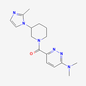 molecular formula C16H22N6O B7574036 [6-(Dimethylamino)pyridazin-3-yl]-[3-(2-methylimidazol-1-yl)piperidin-1-yl]methanone 