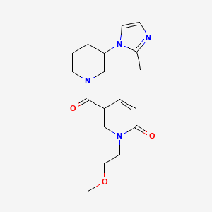 molecular formula C18H24N4O3 B7574044 1-(2-Methoxyethyl)-5-[3-(2-methylimidazol-1-yl)piperidine-1-carbonyl]pyridin-2-one 