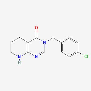 molecular formula C14H14ClN3O B7574059 3-[(4-Chlorophenyl)methyl]-5,6,7,8-tetrahydropyrido[2,3-d]pyrimidin-4-one 