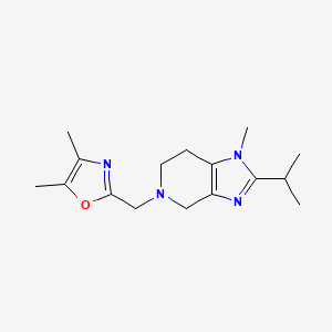 molecular formula C16H24N4O B7574071 4,5-dimethyl-2-[(1-methyl-2-propan-2-yl-6,7-dihydro-4H-imidazo[4,5-c]pyridin-5-yl)methyl]-1,3-oxazole 