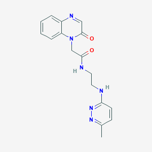molecular formula C17H18N6O2 B7574072 N-[2-[(6-methylpyridazin-3-yl)amino]ethyl]-2-(2-oxoquinoxalin-1-yl)acetamide 