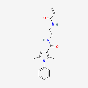 molecular formula C18H21N3O2 B7574102 2,5-dimethyl-1-phenyl-N-[2-(prop-2-enoylamino)ethyl]pyrrole-3-carboxamide 