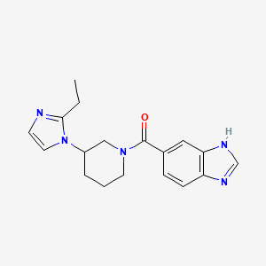 molecular formula C18H21N5O B7574103 3H-benzimidazol-5-yl-[3-(2-ethylimidazol-1-yl)piperidin-1-yl]methanone 