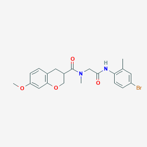 molecular formula C21H23BrN2O4 B7574115 N-[2-(4-bromo-2-methylanilino)-2-oxoethyl]-7-methoxy-N-methyl-3,4-dihydro-2H-chromene-3-carboxamide 