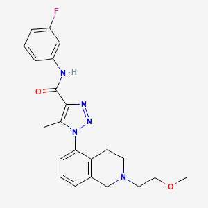 molecular formula C22H24FN5O2 B7574125 N-(3-fluorophenyl)-1-[2-(2-methoxyethyl)-3,4-dihydro-1H-isoquinolin-5-yl]-5-methyltriazole-4-carboxamide 