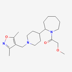 molecular formula C20H33N3O3 B7574150 1-[2-[1-[(3,5-Dimethyl-1,2-oxazol-4-yl)methyl]piperidin-4-yl]azepan-1-yl]-2-methoxyethanone 