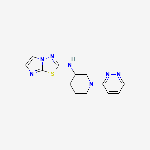 molecular formula C15H19N7S B7574157 6-methyl-N-[1-(6-methylpyridazin-3-yl)piperidin-3-yl]imidazo[2,1-b][1,3,4]thiadiazol-2-amine 