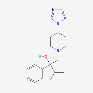 molecular formula C18H26N4O B7574159 3-Methyl-2-phenyl-1-[4-(1,2,4-triazol-1-yl)piperidin-1-yl]butan-2-ol 