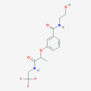 N-(2-hydroxyethyl)-3-[1-oxo-1-(2,2,2-trifluoroethylamino)propan-2-yl]oxybenzamide
