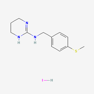 molecular formula C12H18IN3S B7574180 N-[(4-methylsulfanylphenyl)methyl]-1,4,5,6-tetrahydropyrimidin-2-amine;hydroiodide 