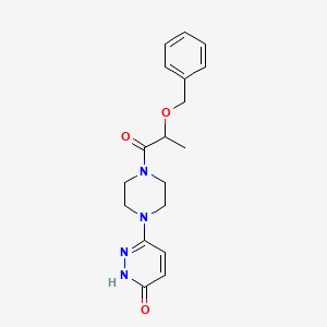 molecular formula C18H22N4O3 B7574187 3-[4-(2-phenylmethoxypropanoyl)piperazin-1-yl]-1H-pyridazin-6-one 