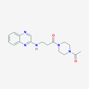 molecular formula C17H21N5O2 B7574196 1-(4-Acetylpiperazin-1-yl)-3-(quinoxalin-2-ylamino)propan-1-one 