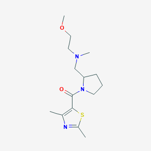 molecular formula C15H25N3O2S B7574204 (2,4-Dimethyl-1,3-thiazol-5-yl)-[2-[[2-methoxyethyl(methyl)amino]methyl]pyrrolidin-1-yl]methanone 