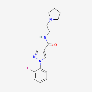 molecular formula C16H19FN4O B7574215 1-(2-fluorophenyl)-N-(2-pyrrolidin-1-ylethyl)pyrazole-4-carboxamide 