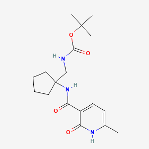 tert-butyl N-[[1-[(6-methyl-2-oxo-1H-pyridine-3-carbonyl)amino]cyclopentyl]methyl]carbamate