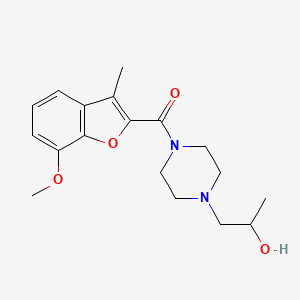 molecular formula C18H24N2O4 B7574241 [4-(2-Hydroxypropyl)piperazin-1-yl]-(7-methoxy-3-methyl-1-benzofuran-2-yl)methanone 
