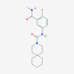 molecular formula C19H26FN3O2 B7574245 N-[4-fluoro-3-(methylcarbamoyl)phenyl]-3-azaspiro[5.5]undecane-3-carboxamide 