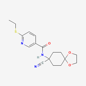 N-(8-cyano-1,4-dioxaspiro[4.5]decan-8-yl)-6-ethylsulfanylpyridine-3-carboxamide