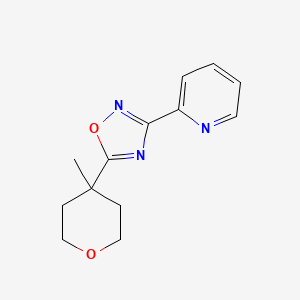 molecular formula C13H15N3O2 B7574304 5-(4-Methyloxan-4-yl)-3-pyridin-2-yl-1,2,4-oxadiazole 