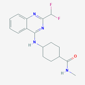 molecular formula C17H20F2N4O B7574322 4-[[2-(difluoromethyl)quinazolin-4-yl]amino]-N-methylcyclohexane-1-carboxamide 