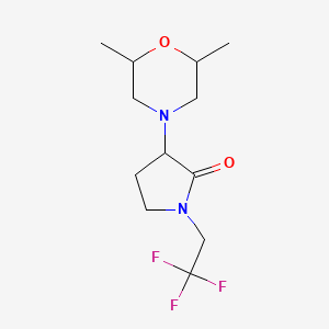 molecular formula C12H19F3N2O2 B7574326 3-(2,6-Dimethylmorpholin-4-yl)-1-(2,2,2-trifluoroethyl)pyrrolidin-2-one 