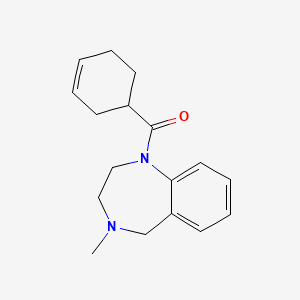 molecular formula C17H22N2O B7574335 cyclohex-3-en-1-yl-(4-methyl-3,5-dihydro-2H-1,4-benzodiazepin-1-yl)methanone 