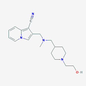 molecular formula C19H26N4O B7574361 2-[[[1-(2-Hydroxyethyl)piperidin-4-yl]methyl-methylamino]methyl]indolizine-1-carbonitrile 