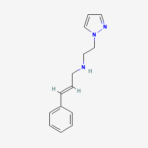 molecular formula C14H17N3 B7574375 (E)-3-phenyl-N-(2-pyrazol-1-ylethyl)prop-2-en-1-amine 