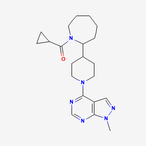molecular formula C21H30N6O B7574381 Cyclopropyl-[2-[1-(1-methylpyrazolo[3,4-d]pyrimidin-4-yl)piperidin-4-yl]azepan-1-yl]methanone 