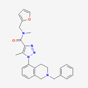 molecular formula C26H27N5O2 B7574389 1-(2-benzyl-3,4-dihydro-1H-isoquinolin-5-yl)-N-(furan-2-ylmethyl)-N,5-dimethyltriazole-4-carboxamide 