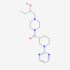 molecular formula C18H29N5O2 B7574411 [4-(2-Hydroxybutyl)piperazin-1-yl]-(1-pyrimidin-2-ylpiperidin-3-yl)methanone 