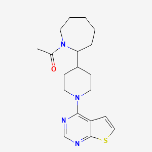 molecular formula C19H26N4OS B7574422 1-[2-(1-Thieno[2,3-d]pyrimidin-4-ylpiperidin-4-yl)azepan-1-yl]ethanone 