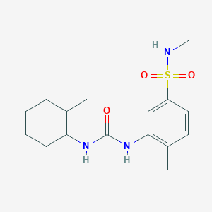 molecular formula C16H25N3O3S B7574449 1-(2-Methylcyclohexyl)-3-[2-methyl-5-(methylsulfamoyl)phenyl]urea 