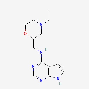 molecular formula C13H19N5O B7574463 N-[(4-ethylmorpholin-2-yl)methyl]-7H-pyrrolo[2,3-d]pyrimidin-4-amine 