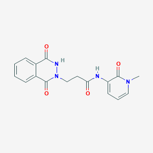 molecular formula C17H16N4O4 B7574486 3-(1,4-dioxo-3H-phthalazin-2-yl)-N-(1-methyl-2-oxopyridin-3-yl)propanamide 