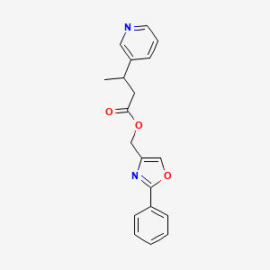molecular formula C19H18N2O3 B7574494 (2-Phenyl-1,3-oxazol-4-yl)methyl 3-pyridin-3-ylbutanoate 