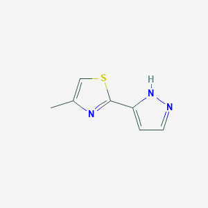 molecular formula C7H7N3S B7574503 4-methyl-2-(1H-pyrazol-5-yl)-1,3-thiazole 