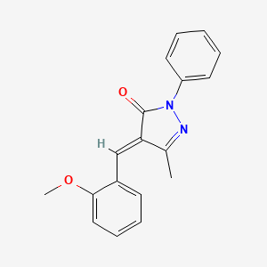 molecular formula C18H16N2O2 B7574537 1-Phenyl-3-methyl-4-(2-methoxyphenylmethylene)-5-pyrazolone 