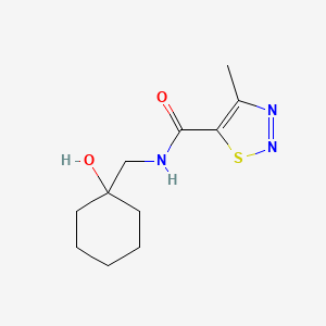 molecular formula C11H17N3O2S B7574557 N-[(1-hydroxycyclohexyl)methyl]-4-methylthiadiazole-5-carboxamide 
