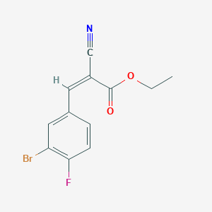 molecular formula C12H9BrFNO2 B7574571 ethyl (2Z)-3-(3-bromo-4-fluorophenyl)-2-cyanoprop-2-enoate 