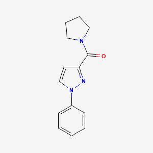 molecular formula C14H15N3O B7574594 (1-Phenylpyrazol-3-yl)-pyrrolidin-1-ylmethanone 