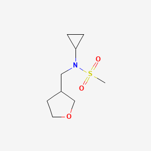 molecular formula C9H17NO3S B7574616 N-cyclopropyl-N-(oxolan-3-ylmethyl)methanesulfonamide 
