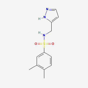 molecular formula C12H15N3O2S B7574621 3,4-dimethyl-N-(1H-pyrazol-5-ylmethyl)benzenesulfonamide 