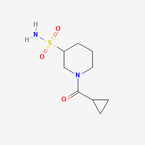 molecular formula C9H16N2O3S B7574650 1-(Cyclopropanecarbonyl)piperidine-3-sulfonamide 