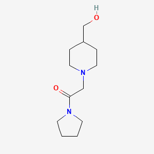 molecular formula C12H22N2O2 B7574662 2-[4-(Hydroxymethyl)piperidin-1-yl]-1-pyrrolidin-1-ylethanone 